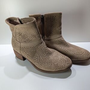 UGG Taupe Suede Perforated Ankle Booties